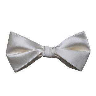 White Vintage British Gentleman Yuppie Tie Men's Solid Color Groom Best Man Wedding Bow Factory Spot