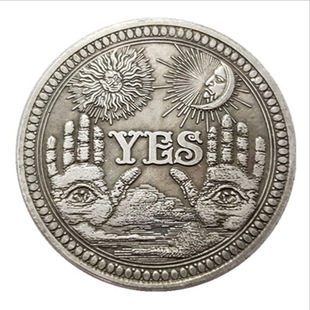 Антикварные поделки YES/NO блуждающие монеты латунь посеребренный материал