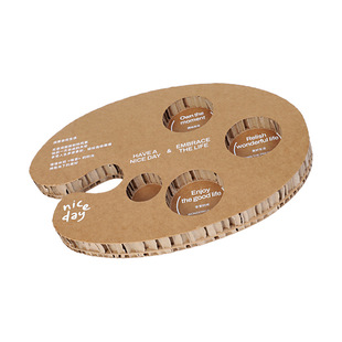 Commercial Honeycomb Board Corrugated Paper Milk Tea Coffee Cup Holder Disposable Paper Cup Holder Shop Takeaway Green Environmental Protection