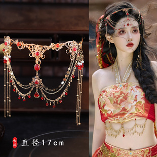 Dunhuang Western Regions Princess Headwear Feitian Antique Headwear Hair Crown Tang Dynasty Hanfu Dancer Fringe Eyebrow Pendant Hair Accessories