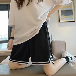 Men and Women's Hong Kong-style Loose plus size Five-point Sports Pants Summer Daily Sports Thin Running Casual Pants