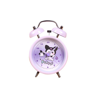 Upgraded 3-inch metal bell alarm clock display box for cute students with night light for school