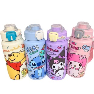 Kurome Stitch Portable Thermos Cup Cartoon Student Stainless Steel Drinking Cup Large Capacity Bouncing Cup Straw Cup