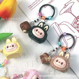 Flocking three-dimensional cloth cloth big head key chain pendant car pendant pendant personality girl bag pendant