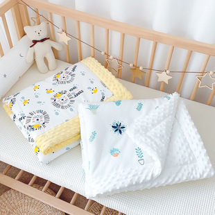 Bean velvet comforting quilted spring and autumn baby quilt pure cotton baby holding quilt blanket kindergarten lunch break children's quilt
