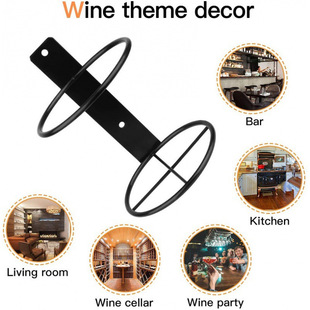 Amazon single bottle wall-mounted wine rack red wine bottle display rack metal iron hanging wine rack decoration manufacturers