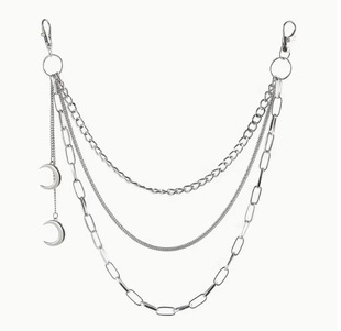 INS Style Cuban Square Chain Irregular Pearl Patchwork Pants Chain Accessories Metal Box Chain Personality Punk Waist