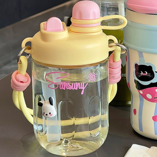 Small cup with rope coffee cup thermos cup girls exquisite cute accompanying cup 316 stainless steel cup