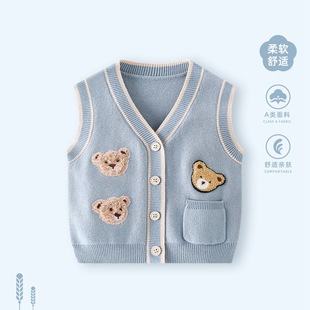 Baby Vest 2025 Autumn New Style Baby Boy Knitwear Small Vest Boy Knitwear Outer Vest Vest Autumn