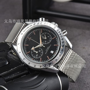 2023 popular European five-pin quartz multi-functional men's steel belt watch chronograph manufacturer one-piece delivery