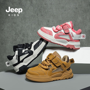 Детская обувь Jeep, обувь для девочек из двух хлопка, зимняя обувь на флисовой подкладке, кроссовки 2023, новая хлопковая обувь с мягким дном, детская обувь
