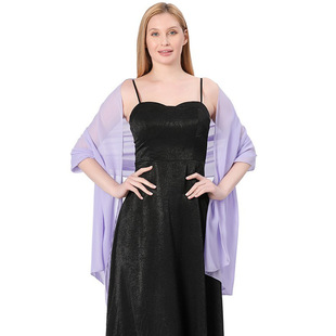 New Solid Color Chiffon Dinner Shawl Bridal Wedding Dress Cheongsam Party Shawl Scarf Women Cross Border Wholesale