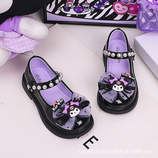 Kulomi Girls Leather Shoes 2025 Spring and Autumn New Children's Princess Shoes Soft Sole Large Children's Single Shoes Girls Shoes