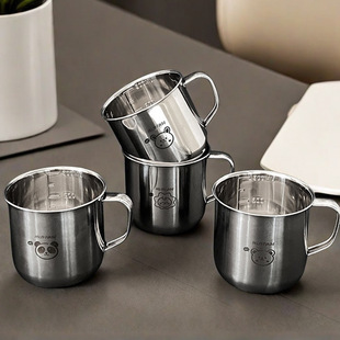 304 stainless steel cup kindergarten children's drinking cup with handle outdoor large capacity thick drinking cup