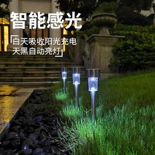 Outdoor Courtyard Solar Lawn Light Outdoor Camping Floor Insert Light Garden Atmosphere Light Modern Landscape Stainless Steel Light