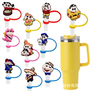 Мультфильм Crayon Shinchan новый милый пылезащитный соломинный шапка diy креативный мультфильм соломка декоративный чехол силиконовой соломки