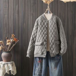 plus size Diamond Thin Small Cotton-padded Jacket Short Baseball Suit 2022 Korean Style Elegant Warm Cotton-padded Jacket for Women