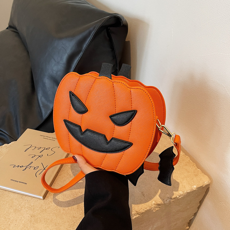 Halloween Funny Bag Women's New Cartoon Pumpkin Portable Commuting Bag Internet Super Hot Women's Shoulder Crossbody Bag