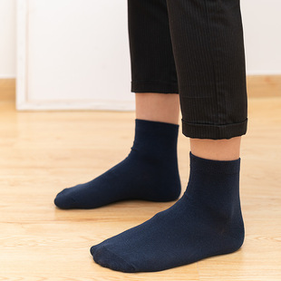 Spring and summer new cotton men's simple boxed business socks solid color tube men's socks manufacturers wholesale