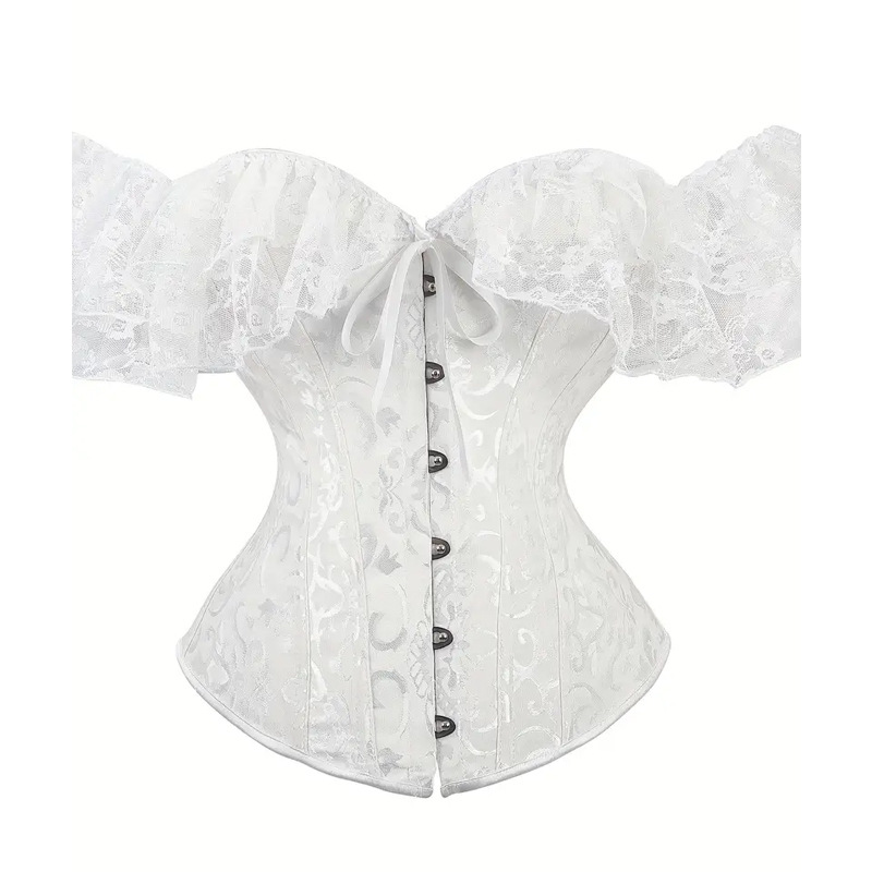 Fishbone Lace Corset with European and American Court-Style Design, Covering Side Breasts, Shaping the Abdomen, Gathering and Supporting the Bust, and Enhancing the Figure for Outerwear