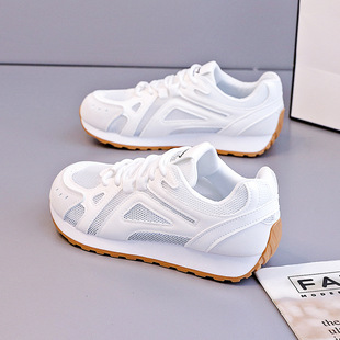 Summer Breathable Mesh Women's Shoes, Fashionable and Versatile White Shoes, Lightweight Moral Training Shoes, Niche Forrest Gump Shoes, Sports and Casual Shoes