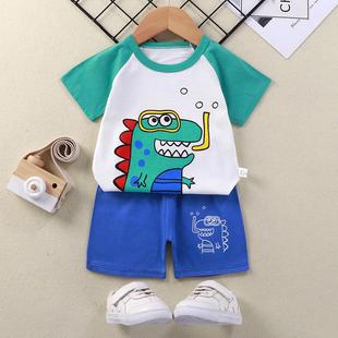 Summer children's short sleeve shorts set T-shirt boys and girls baby children's clothing New 2023 manufacturers wholesale generation