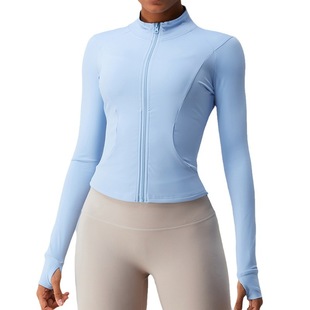 Autumn New Cloud zipper yoga Jacket Women's slim fit slimming long sleeve workout clothes top quick-drying sports jacket