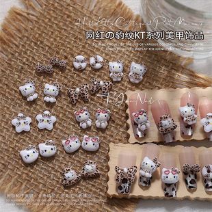 HelloKitty Леопардовый принт маникюрные украшения янтарный карри-бант маленькая красная книга для ногтей Миллард аксессуары дрель