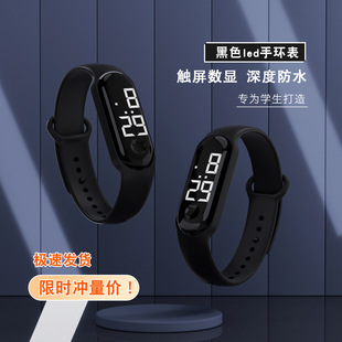 in stock black student led hand ring watch limited-time simple sports white light sports luminous electronic watch wholesale