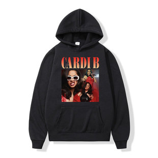 Rapper Cardi B Print Hoodies Men Women Street Trend Fashion