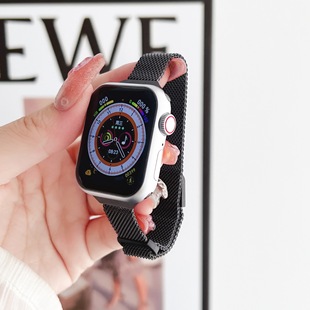 Подходит для Apple 1-9/S10Apple Watch с квадратной пряжкой миланицкая маленькая талия металлический браслет