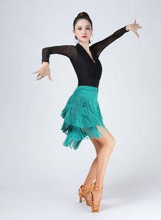Latin Dance Skirt New Style Practice Clothes Adult Skirt Tassed Skirt Underwear Square Dance Competition Dance Performance Clothing