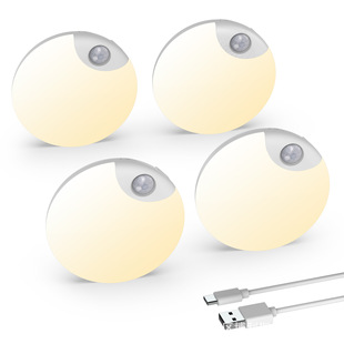 Cross-border European-style simple plug-in LED round night light control children's night light bedroom sensor light