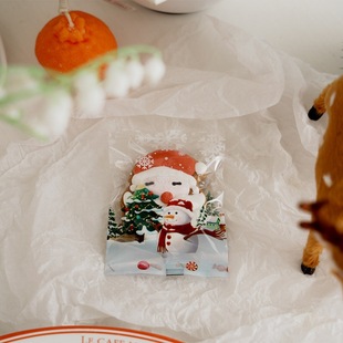 Christmas Decoration Candy Packaging Bag, Gift Bag, Transparent Cookie Bag, Fondant Machine-sealed Back Seal Bag, 3 Options
