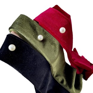 Skin-friendly velvet ~ matching brooch use scarf autumn and winter hair band scarf diy bow modeling accessories necklace women