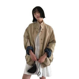 Sheng C Card Its Loose Simple Collar Coat 2025 Spring Women's Single-breasted Korean Style Dongdaemun Design Coat