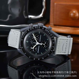2025 Foreign Trade Hot-Selling Couple Watch Moon Joint Model Space Moon Landing Mission Six-Pin Chronograph Quartz Watch