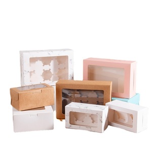 1/2/4/6/12 Cupcake Packaging Box Egg Tart Dessert Packaging Box Maffen Box Baking West Point Picnic Box