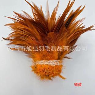 Factory supply 50 a pack of in stock color 5-6 inch red pointed chicken feather DIY cock feather clothing accessories