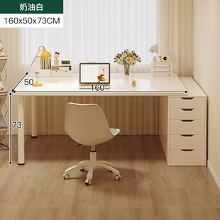 Double Desk Student Home Computer Desk Desktop Girl's Bedroom Desk Office Study Table Cream Style Makeup Table