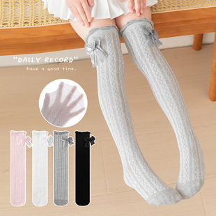 Bowknot Girls Socks Cute Japanese Children Mid-length Socks Spring and Autumn Girls Laced Socks Lolita Princess Socks