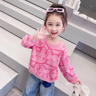 Women's Small and Middle-aged Children's Sweatshirt Spring and Autumn 2025 New Children's Fashionable Autumn Baby's Long-sleeved Loose Autumn Top