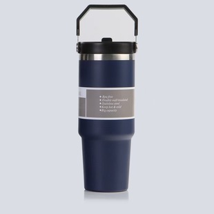 Cross-border 20oz30oz stainless steel car cup large capacity handle cup portable ice cup car insulation suction cup