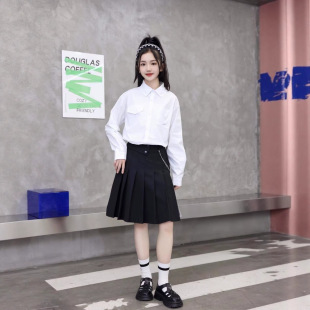 Пальт2025 New Medium and Large Children's Dress Petticoat Primary and Secondary School Student Host Skirt Short Skirt Pleated Skirt
