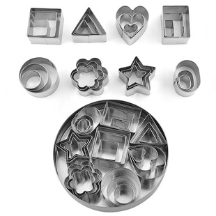 Mini stainless steel cookie mold 24 PCs set parent-child interactive fruit and vegetable baking clay earring cutter