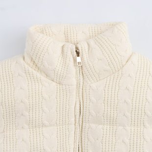 2024 cross-border women's winter new European and American style street fashion waistcoat stand collar knitted cotton vest warm waistcoat