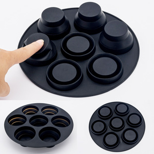 Cross-border new foldable cake mold food grade silicone air fryer accessories 7-hole retractable baking mold