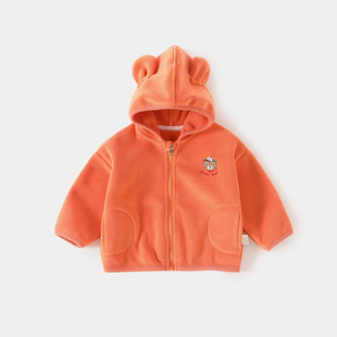 Children's Hooded Sweatshirt Early Autumn Korean Style Children's Clothing Baby's Autumn Coat Cartoon Zipper Top