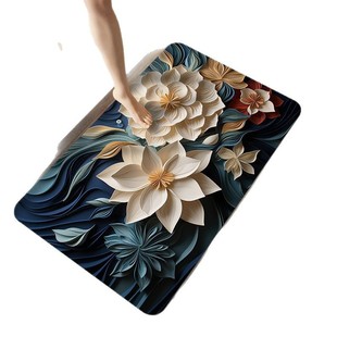 3D Three-dimensional Expansion Diatom Mud Mat Bathroom Kitchen Restaurant Non-slip Dirt-resistant Absorbent Mat Household Dirt-resistant Wear-resistant Foot