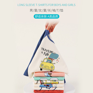 Baby's Long-sleeved T-shirt Cotton Baby's Autumn Clothes Boys' Top Children's Clothes Men's Spring and Autumn Girls' Base Shirt
